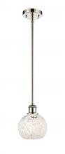  516-1S-PN-G1216-6WM - White Mouchette - 1 Light - 6 inch - Polished Nickel - Mini Pendant