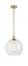  516-1S-SG-G122-12-LED - Athens - 1 Light - 12 inch - Satin Gold - Mini Pendant