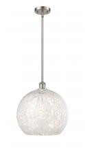  516-1S-SN-G1216-14WM - White Mouchette - 1 Light - 14 inch - Brushed Satin Nickel - Pendant