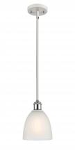  516-1S-WPC-G381 - Castile - 1 Light - 6 inch - White Polished Chrome - Mini Pendant