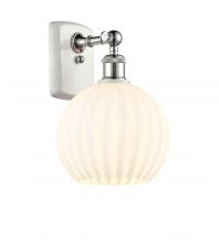  516-1W-WPC-G1217-8WV - White Venetian - 1 Light - 8 inch - White Polished Chrome - Sconce