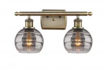 Innovations Lighting 516-2W-AB-G556-6SM - Rochester - 2 Light - 16 inch - Antique Brass - Bath Vanity Light