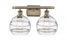  516-2W-AB-G556-8CL - Rochester - 2 Light - 18 inch - Antique Brass - Bath Vanity Light