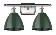  516-2W-SN-MBD-75-GR - Plymouth - 2 Light - 18 inch - Brushed Satin Nickel - Bath Vanity Light