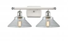  516-2W-WPC-G132 - Orwell - 2 Light - 18 inch - White Polished Chrome - Bath Vanity Light