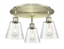  516-3C-AB-G454 - Caton - 3 Light - 17 inch - Antique Brass - Flush Mount