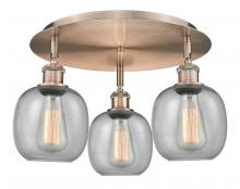  516-3C-AC-G104 - Belfast - 3 Light - 18 inch - Antique Copper - Flush Mount