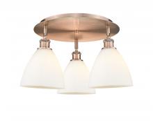  516-3C-AC-GBD-751 - Bristol - 3 Light - 19 inch - Antique Copper - Flush Mount