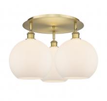  516-3C-BB-G121-10 - Athens - 3 Light - 22 inch - Brushed Brass - Flush Mount