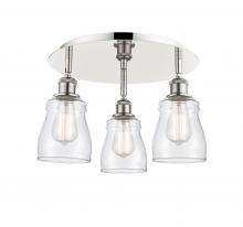 Innovations Lighting 516-3C-PN-G392 - Ellery - 3 Light - 17 inch - Polished Nickel - Flush Mount