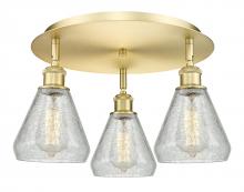  516-3C-SG-G275 - Conesus - 3 Light - 18 inch - Satin Gold - Flush Mount