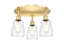  516-3C-SG-G392 - Ellery - 3 Light - 17 inch - Satin Gold - Flush Mount