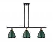  516-3I-BAB-MBD-75-GR - Plymouth - 3 Light - 36 inch - Black Antique Brass - Cord hung - Island Light