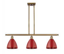  516-3I-BB-MBD-75-RD - Plymouth - 3 Light - 36 inch - Brushed Brass - Cord hung - Island Light