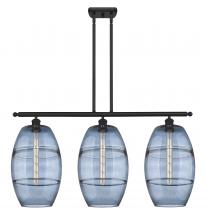  516-3I-BK-G557-10BL - Vaz - 3 Light - 37 inch - Matte Black - Cord hung - Island Light