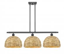  516-3I-BK-RBD-12-NAT - Woven Rattan - 3 Light - 39 inch - Matte Black - Multi Pendant