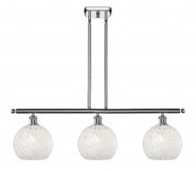  516-3I-PC-G1216-8WM - White Mouchette - 3 Light - 36 inch - Polished Chrome - Stem Hung - Island Light