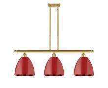  516-3I-SG-MBD-9-RD - Plymouth - 3 Light - 36 inch - Satin Gold - Cord hung - Island Light