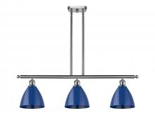  516-3I-SN-MBD-75-BL - Plymouth - 3 Light - 36 inch - Brushed Satin Nickel - Cord hung - Island Light