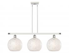  516-3I-WPC-G1216-10WM - White Mouchette - 3 Light - 37 inch - White Polished Chrome - Stem Hung - Island Light