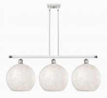  516-3I-WPC-G1216-12WM - White Mouchette - 3 Light - 39 inch - White Polished Chrome - Stem Hung - Island Light