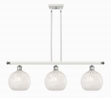  516-3I-WPC-G1216-8WM - White Mouchette - 3 Light - 36 inch - White Polished Chrome - Stem Hung - Island Light