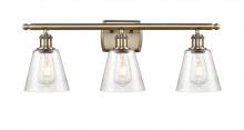  516-3W-AB-G454 - Caton - 3 Light - 25 inch - Antique Brass - Bath Vanity Light