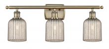  516-3W-AB-G559-5ME - Bridal Veil - 3 Light - 25 inch - Antique Brass - Bath Vanity Light