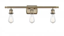  516-3W-AB - Bare Bulb - 3 Light - 26 inch - Antique Brass - Bath Vanity Light