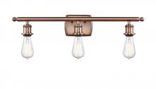  516-3W-AC - Bare Bulb - 3 Light - 26 inch - Antique Copper - Bath Vanity Light
