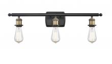  516-3W-BAB - Bare Bulb - 3 Light - 26 inch - Black Antique Brass - Bath Vanity Light