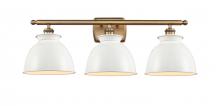  516-3W-BB-M14-W - Adirondack - 3 Light - 28 inch - Brushed Brass - Bath Vanity Light