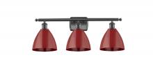 Innovations Lighting 516-3W-BK-MBD-75-RD - Plymouth - 3 Light - 28 inch - Matte Black - Bath Vanity Light