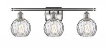  516-3W-SN-G1215-6 - Athens Water Glass - 3 Light - 26 inch - Brushed Satin Nickel - Bath Vanity Light