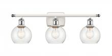  516-3W-WPC-G124-6 - Athens - 3 Light - 26 inch - White Polished Chrome - Bath Vanity Light