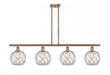  516-4I-AC-G122-8RW - Farmhouse Rope - 4 Light - 48 inch - Antique Copper - Cord hung - Island Light