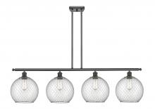  516-4I-OB-G122-10CSN - Farmhouse Chicken Wire - 4 Light - 48 inch - Oil Rubbed Bronze - Cord hung - Island Light