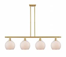  516-4I-SG-G121-8CSN - Farmhouse Chicken Wire - 4 Light - 48 inch - Satin Gold - Cord hung - Island Light