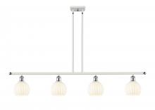  516-4I-WPC-G1217-6WV - White Venetian - 4 Light - 48 inch - White Polished Chrome - Stem Hung - Island Light