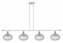  516-4I-WPC-G555-8CL - Ithaca - 4 Light - 48 inch - White Polished Chrome - Cord hung - Island Light