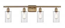  516-4W-BB-G802 - Clymer - 4 Light - 34 inch - Brushed Brass - Bath Vanity Light