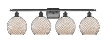  516-4W-OB-G121-8CBK - Farmhouse Chicken Wire - 4 Light - 38 inch - Oil Rubbed Bronze - Bath Vanity Light