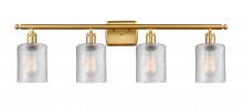  516-4W-SG-G112 - Cobbleskill - 4 Light - 35 inch - Satin Gold - Bath Vanity Light