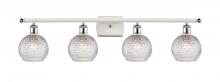  516-4W-WPC-G122C-6CL - Athens - 4 Light - 36 inch - White Polished Chrome - Bath Vanity Light