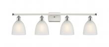  516-4W-WPC-G381 - Castile - 4 Light - 36 inch - White Polished Chrome - Bath Vanity Light