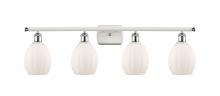  516-4W-WPC-G81 - Eaton - 4 Light - 36 inch - White Polished Chrome - Bath Vanity Light