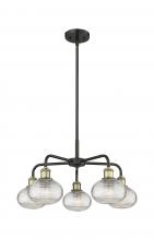  516-5CR-BAB-G555-6CL - Ithaca - 5 Light - 24 inch - Black Antique Brass - Chandelier