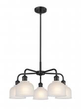  516-5CR-BK-G411 - Dayton - 5 Light - 24 inch - Matte Black - Chandelier