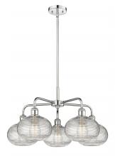  516-5CR-PC-G555-8CL - Ithaca - 5 Light - 26 inch - Polished Chrome - Chandelier