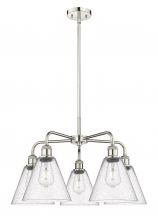  516-5CR-PN-GBC-84 - Berkshire - 5 Light - 26 inch - Polished Nickel - Chandelier